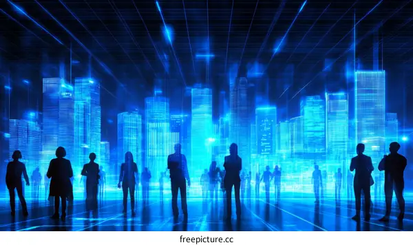 Futuristic Cityscape with Diverse People
