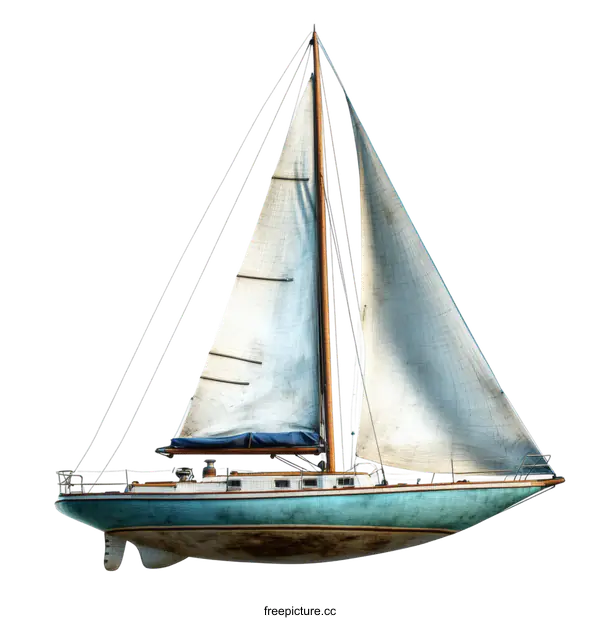 [Transparent Background PNG]Vintage Sailboat on White Background
