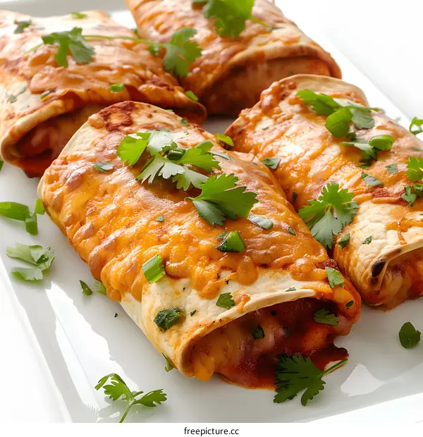 Beef and Bean Burritos with Red Chili Sauce