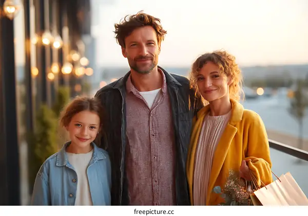 Family Portrait on a City Street