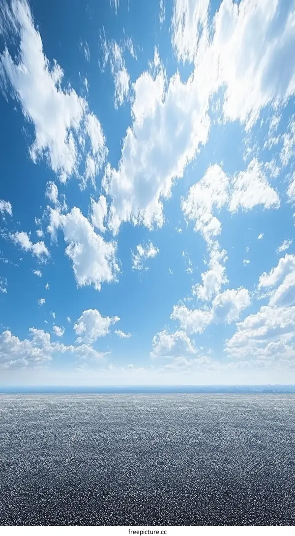 Vast Sky and Asphalt Landscape