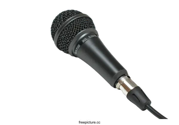 [Transparent Background PNG]Close-up of a Professional Black Microphone