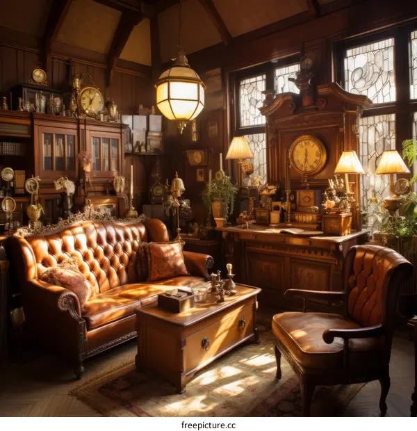 luxurious Victorian study room