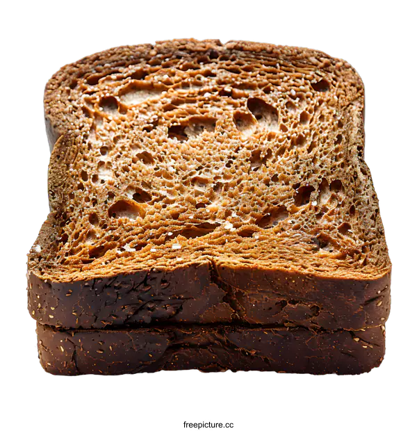 [Transparent Background PNG]Two slices of whole grain bread