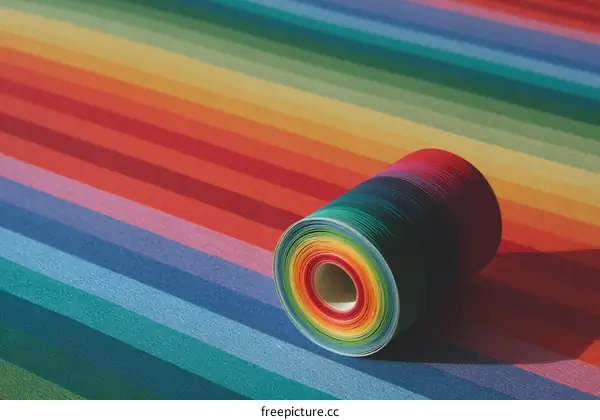 Colorful Rainbow Roll of Paper