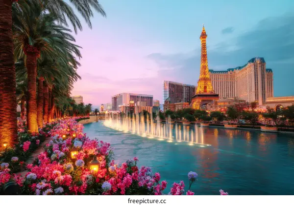 Las Vegas Strip Evening Fountain Show