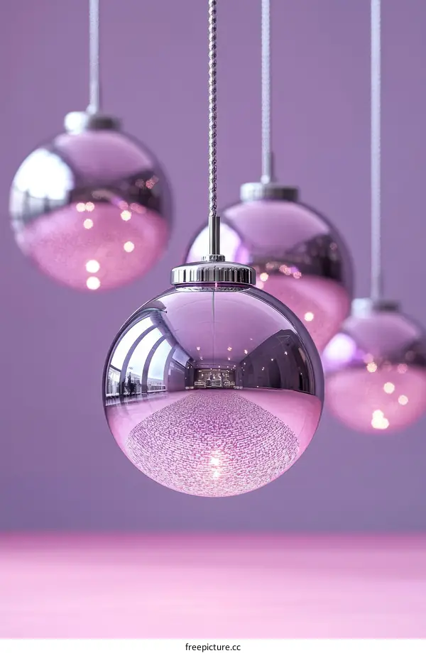 Elegant Hanging Pink Glass Balls