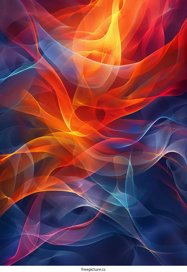 Abstract Colorful Flowing Lines Art
