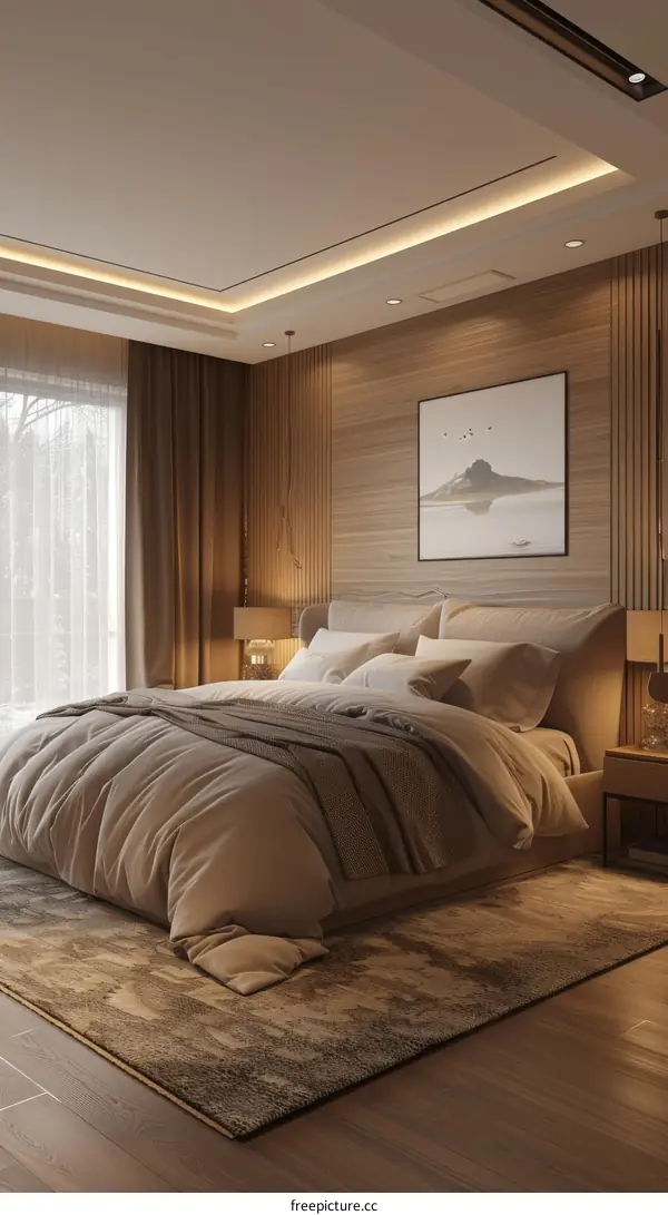 Modern Bedroom Interior Design with Warm Tones