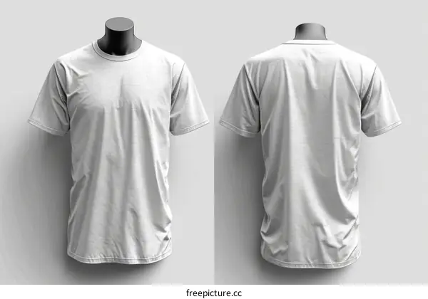 White T-shirt front and back view