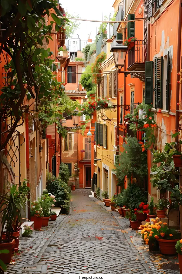 Charming Narrow Street in Rome