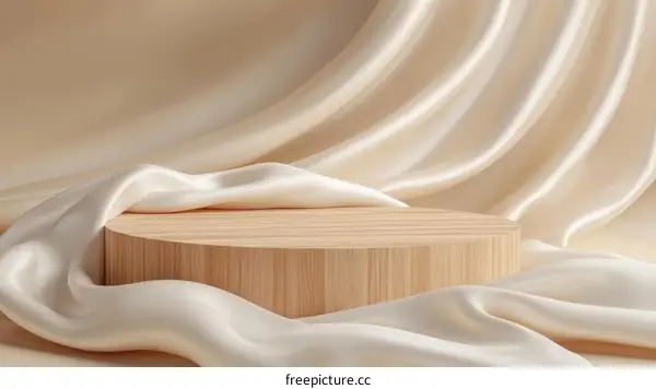 Beige Silk Fabric Display Stand