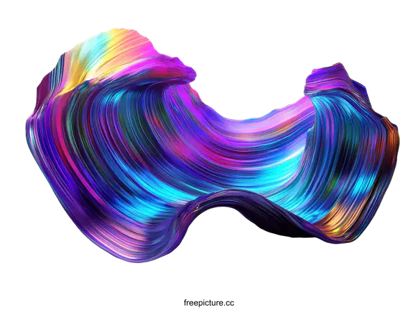 [Transparent Background PNG]Abstract Colorful Flowing Liquid Art