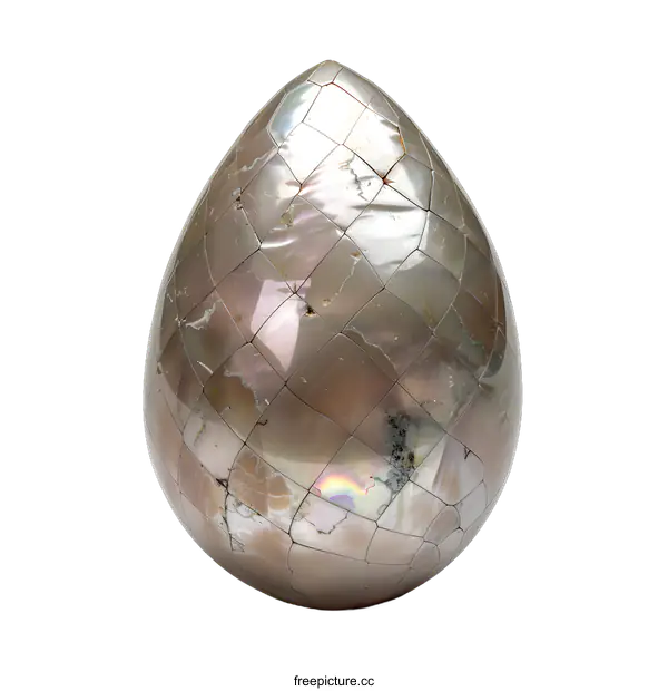 [Transparent Background PNG]Iridescent Mother of Pearl Egg Sculpture