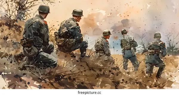 Wehrmacht soldiers in the field during World War II