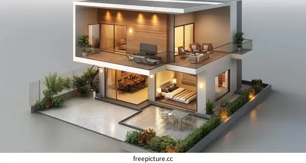 Modern House Design Illustration