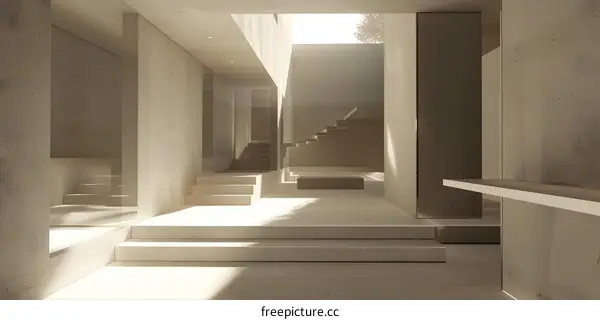 Minimalist Modern Concrete Staircase Interior Design