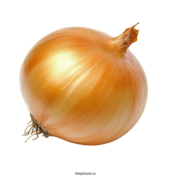 [Transparent Background PNG]Single Yellow Onion on White Background