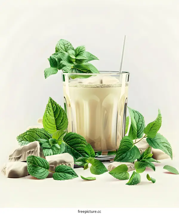 Refreshing Mint Chocolate Milk Shake with White Chocolate