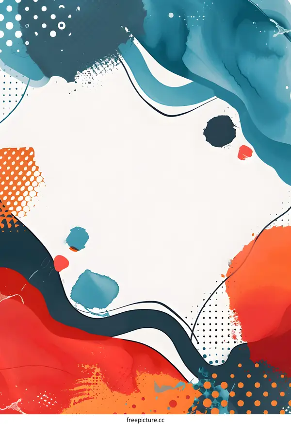 Abstract Colorful Watercolor Background with Geometric Shapes