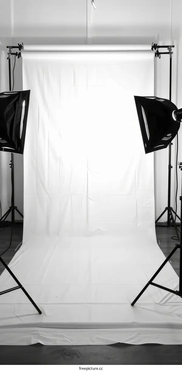 Professional Photo Studio Setup: Black and White Minimalism
