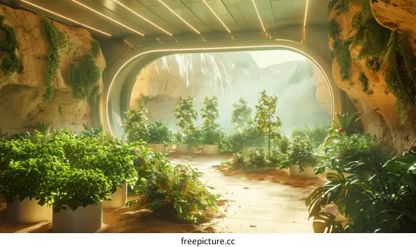 Futuristic Underground Botanical Haven