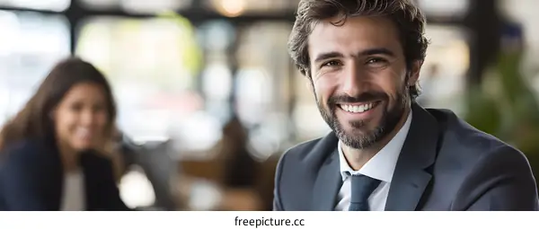 Smiling Businessman Portrait in Office