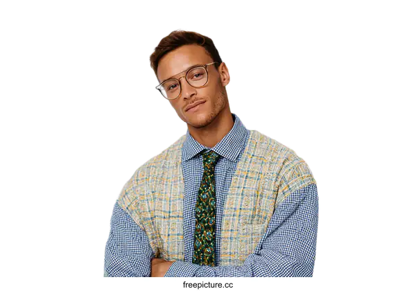 [Transparent Background PNG]Stylish Man in Trendy Outfit