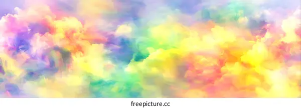 Rainbow Cloudscape Abstract Art
