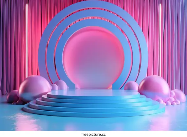 Pastel Geometric Podium Display Scene