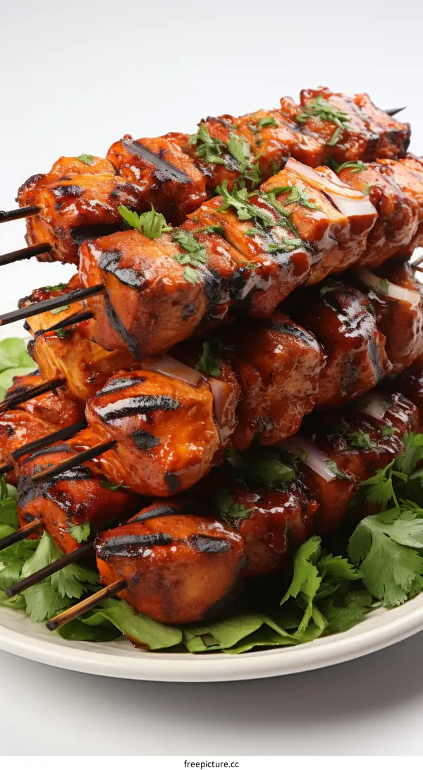 A plate of chicken tikka masala with a side of salad.