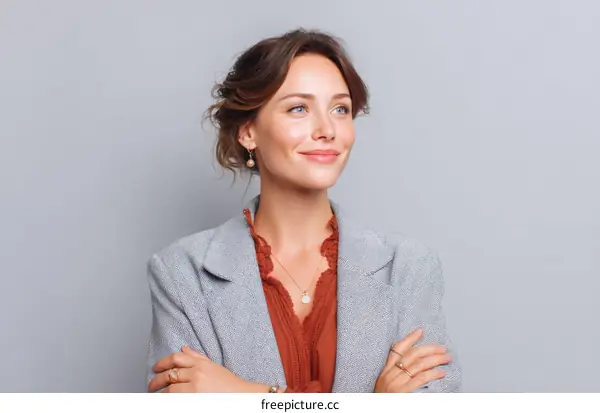 Confident Woman in Stylish Business Outfit