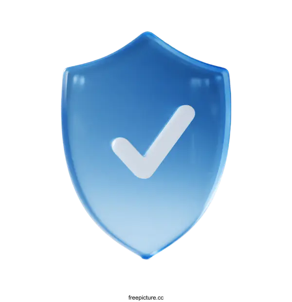 [Transparent Background PNG]Shield Icon with Check Mark for Security Protection