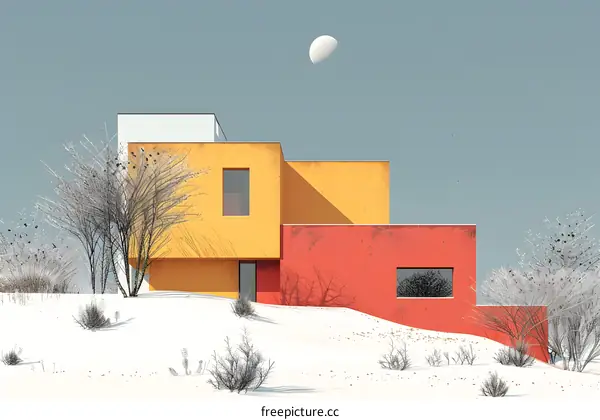 A house in the snow