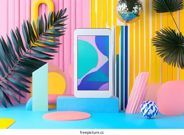 Colorful Abstract Background with Phone