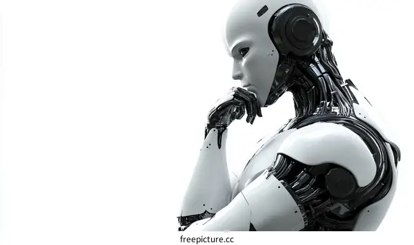 Thoughtful Robotic Figure Illustration