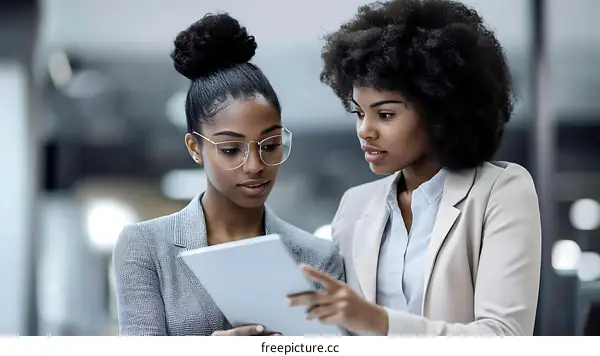 Two African American Businesswomen Collaborating