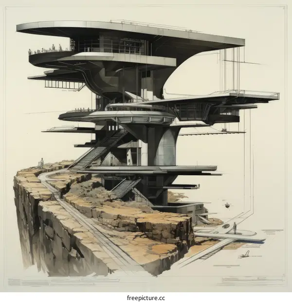 futuristic cliff house