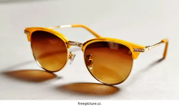 Stylish Yellow Sunglasses Close-up