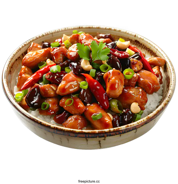 [Transparent Background PNG]Kung Pao Chicken with Rice