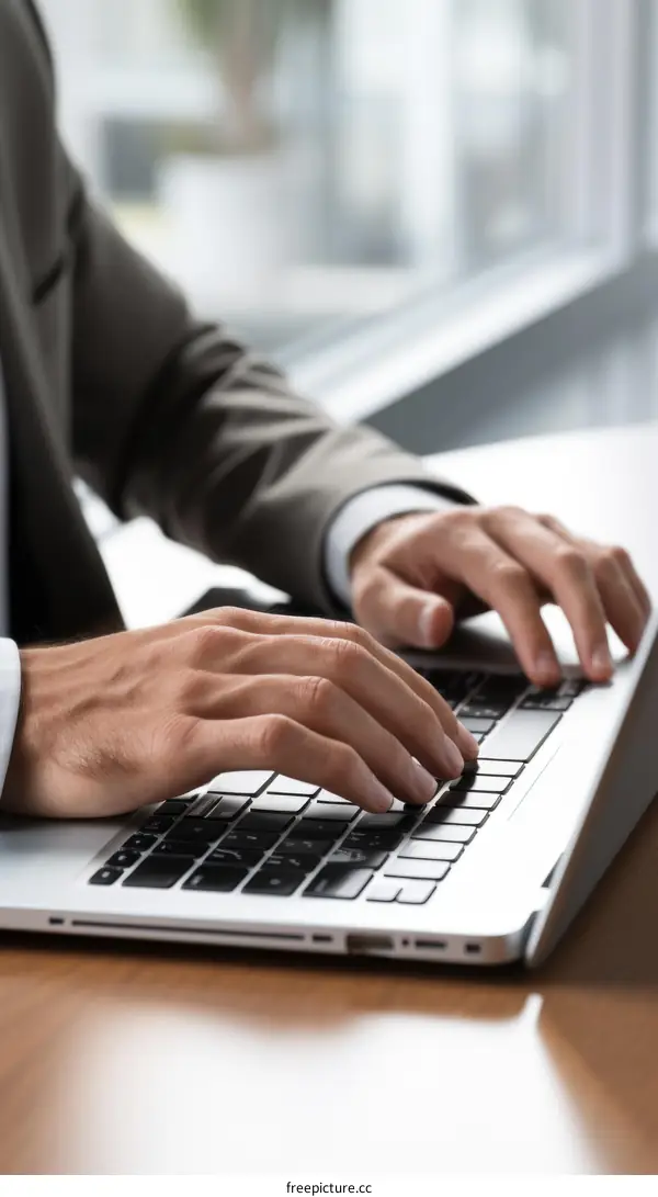 Businessman working on laptop