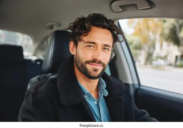 Man Sitting in a Car Relaxed Portrait