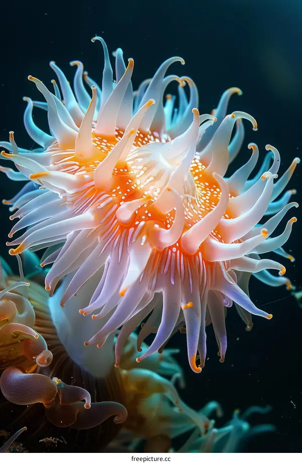 A beautiful sea anemone with long, flowing tentacles.