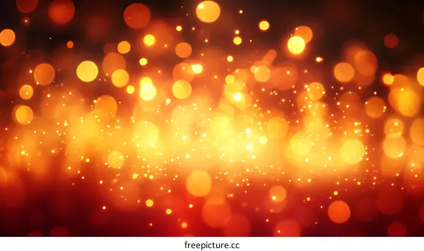 Abstract Bokeh Background of Golden Lights