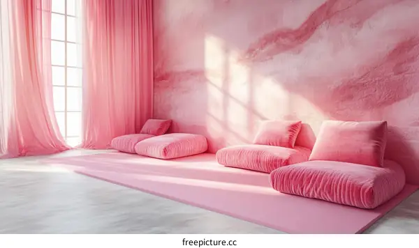 Pink Room Interior Design Illustration
