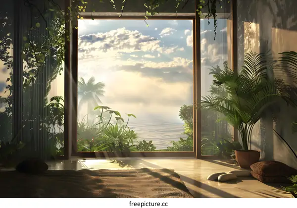 Tropical View from Modern Room