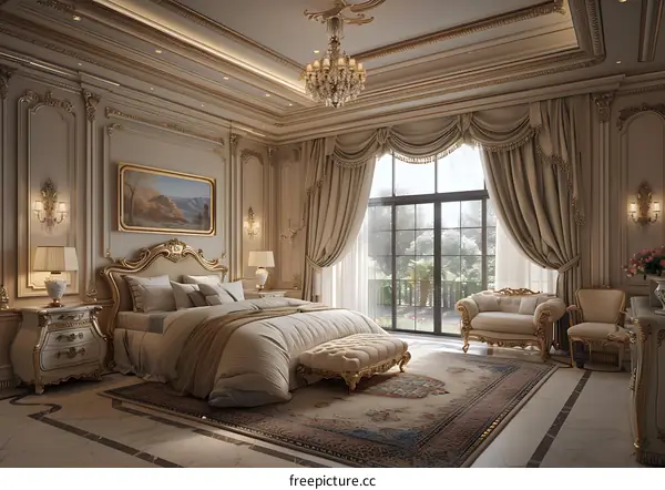 European-style luxury bedroom