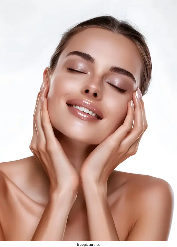 Beautiful Woman with Glowing Skin