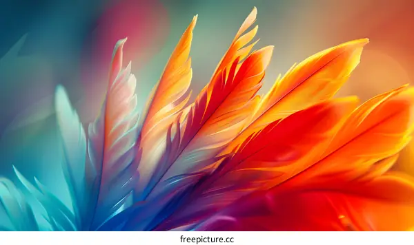 Colorful Feathers Abstract Background