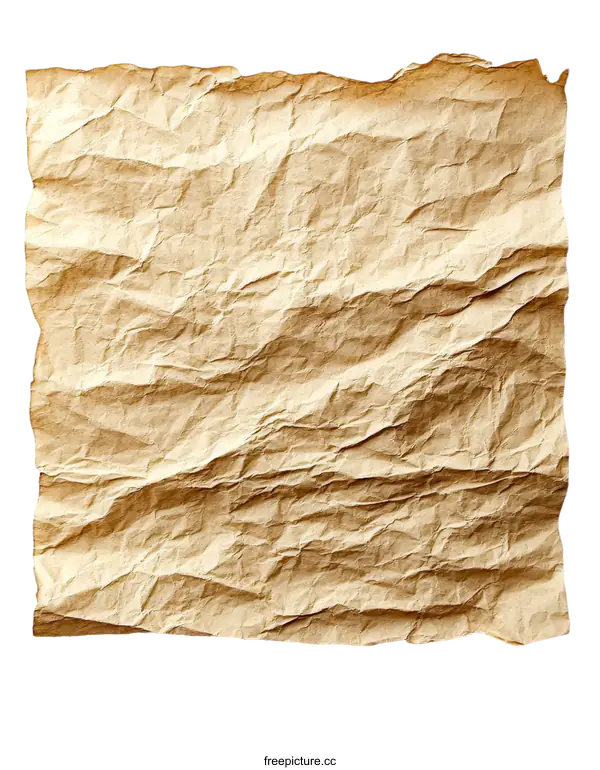 [Transparent Background PNG]Crumpled Kraft Paper Texture